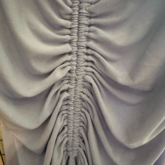 Elegant Blue Ruched Midi Dress NWT by Lanston. Disco vibes - Picture 6 of 7